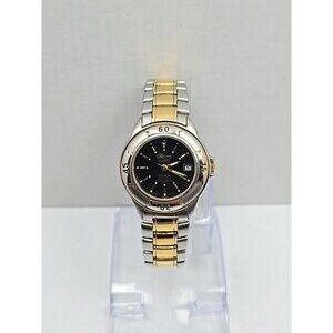 Reliance By Croton Womens Mini Two Tone Quartz Date Watch New Battery 3ATM 100FT